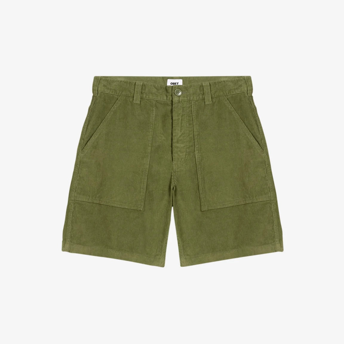 OBEY REED CORDUROY UTILITY SHORT LIGHT ARMY