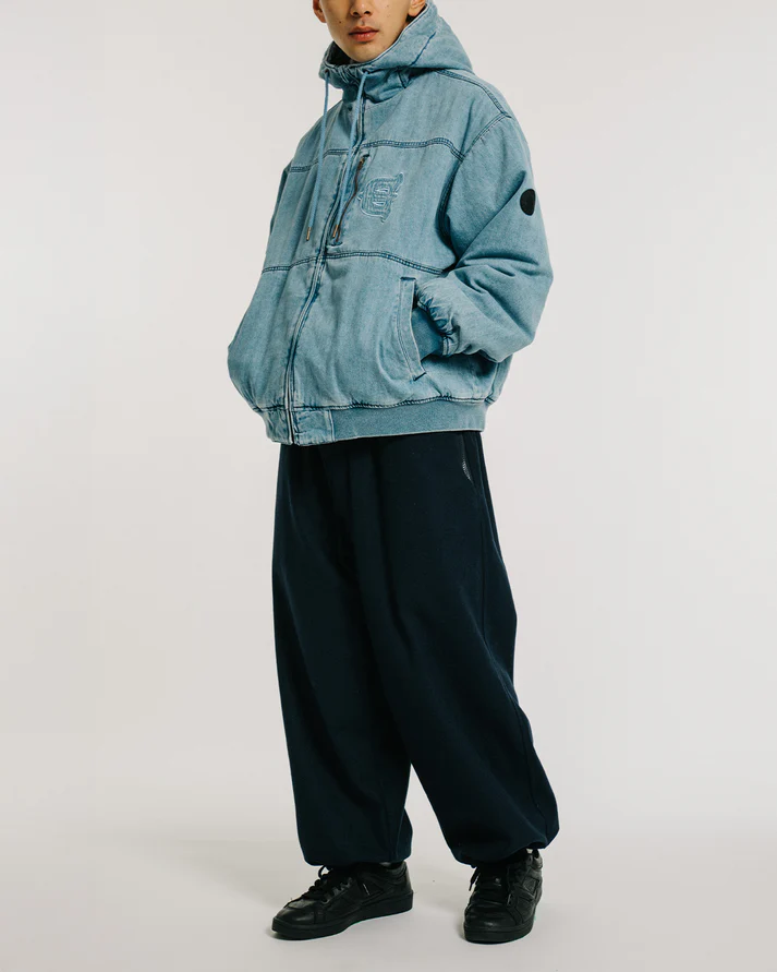 EYE FIRE DENIM PUFF JACKET - BLUE