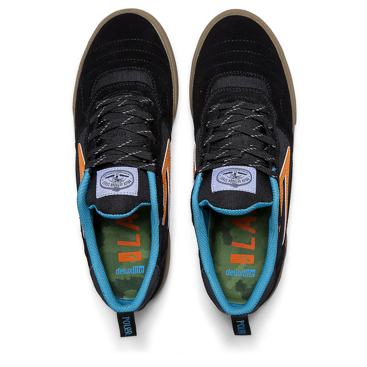 LAKAI X POLER CAMBRIDGE BLACK/MULTI SUEDE