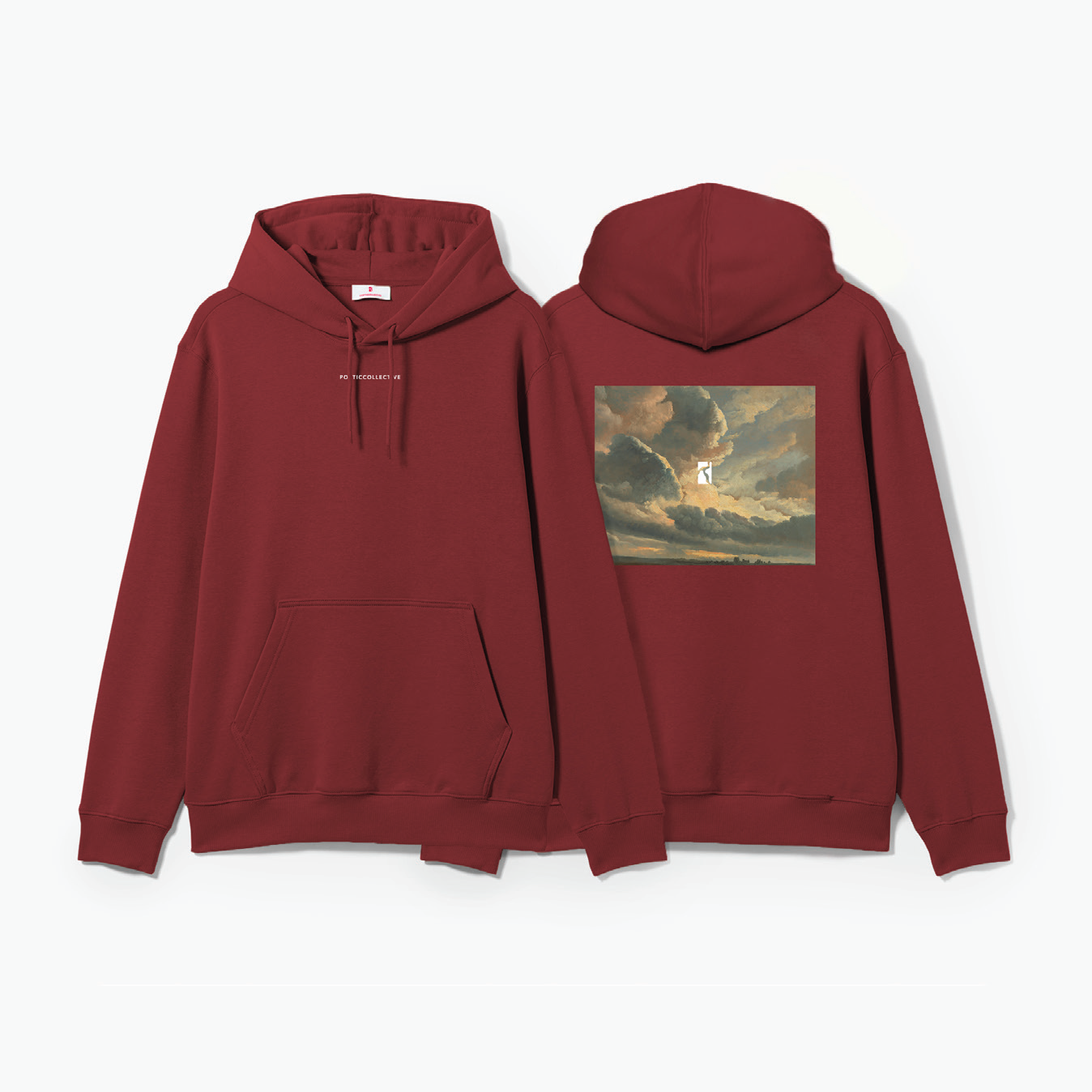 POETIC COLLECTIVE CLOUD HOODIE - BURGUNDY