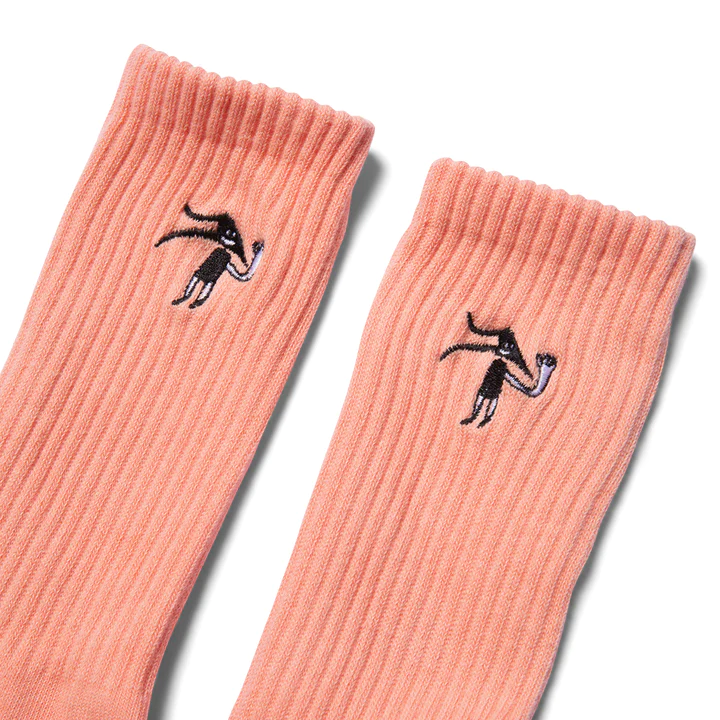 LAKAI FLARE FACE CREW SOCK BURNT ORANGE