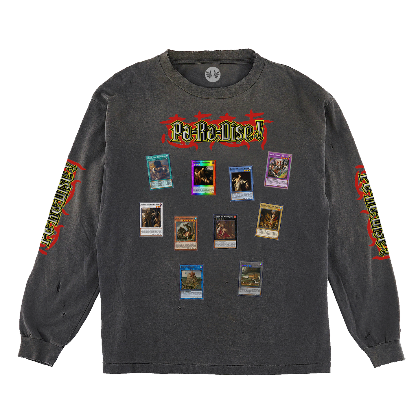 PARADISE PA-RA-DISE! BIBLE CARDS L/S TEE BLACK
