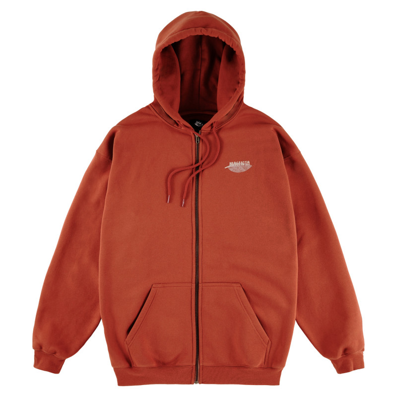 MAGENTA LE BOTANIC ZIPPED HOODIE - ORANGE
