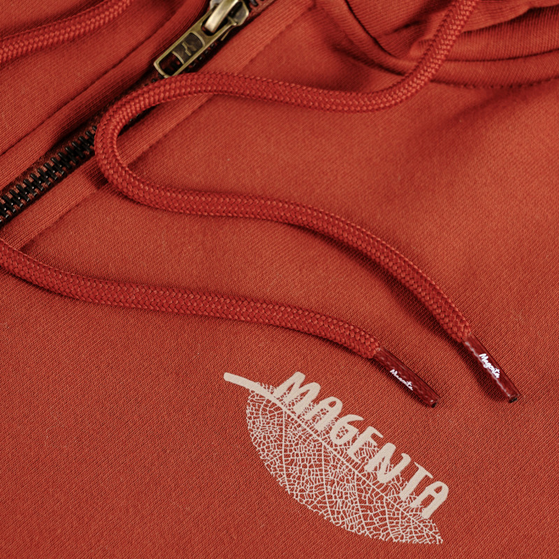 MAGENTA LE BOTANIC ZIPPED HOODIE - ORANGE