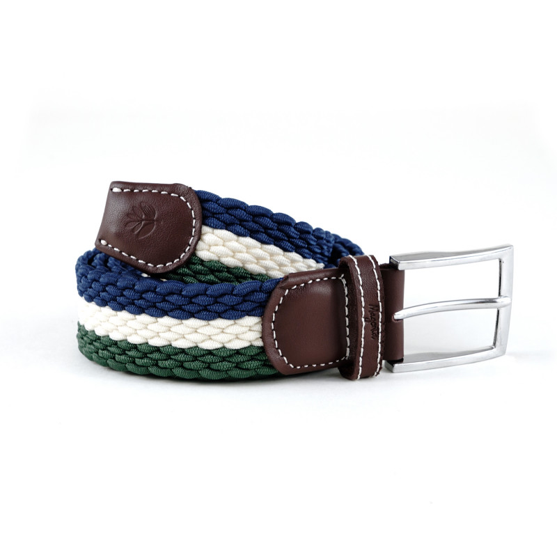 MAGENTA TRI BRAIDED BELT - BLUE