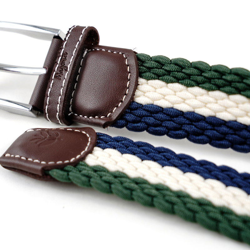 MAGENTA TRI BRAIDED BELT - BLUE
