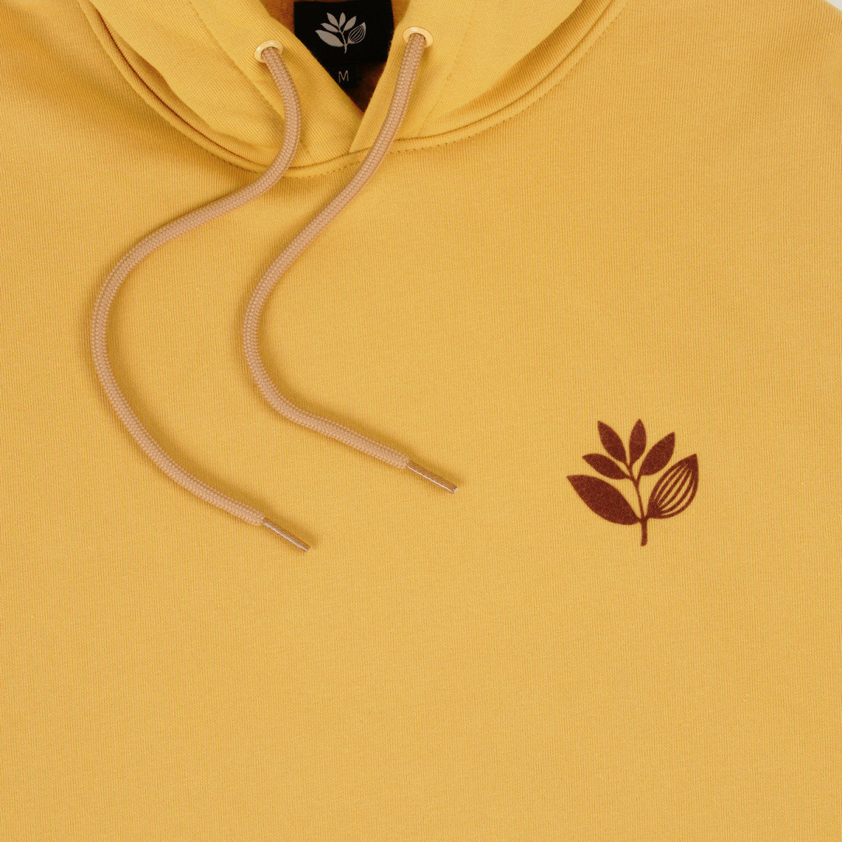 MAGENTA VELVET PLANT HOODIE - GOLD