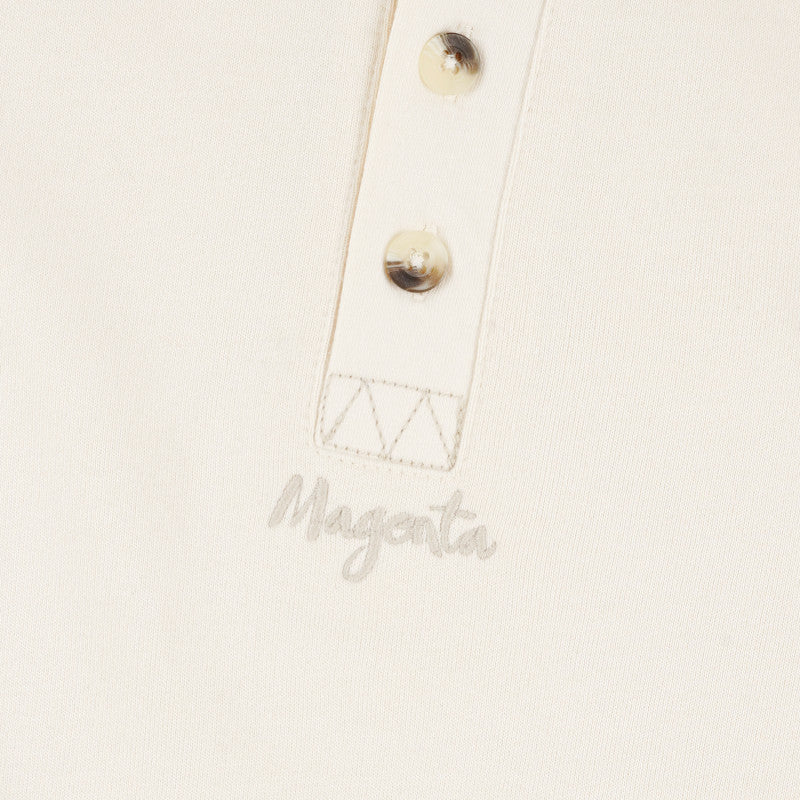 MAGENTA 2 TONE LOOSE POLO - CREAM