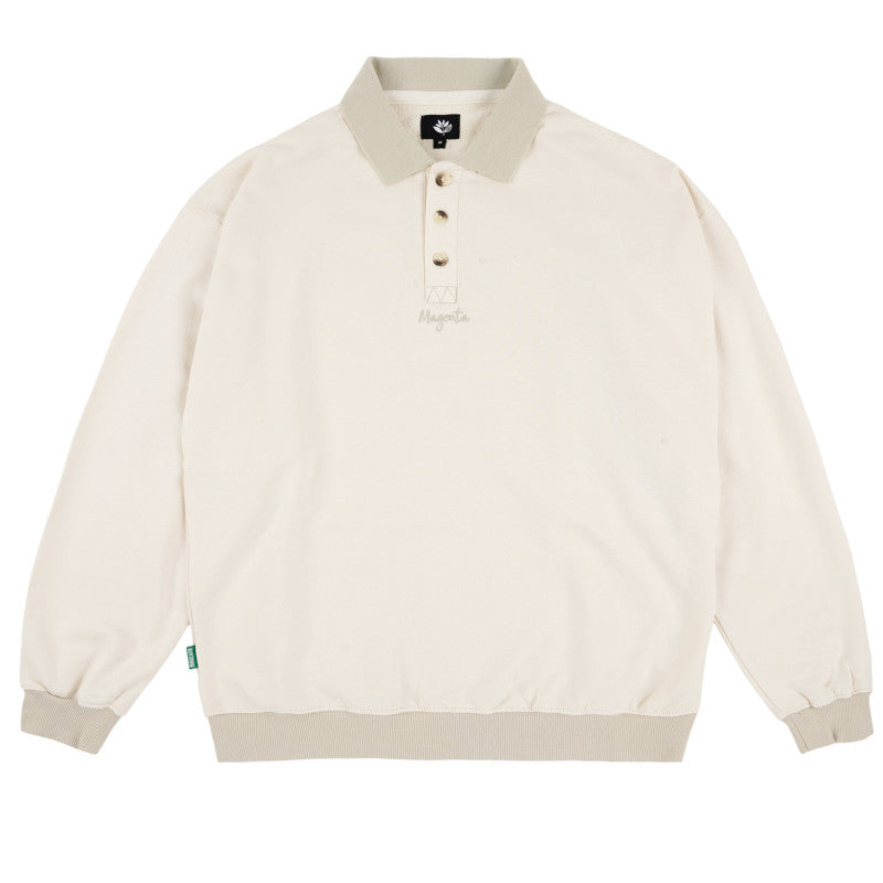MAGENTA 2 TONE LOOSE POLO - CREAM
