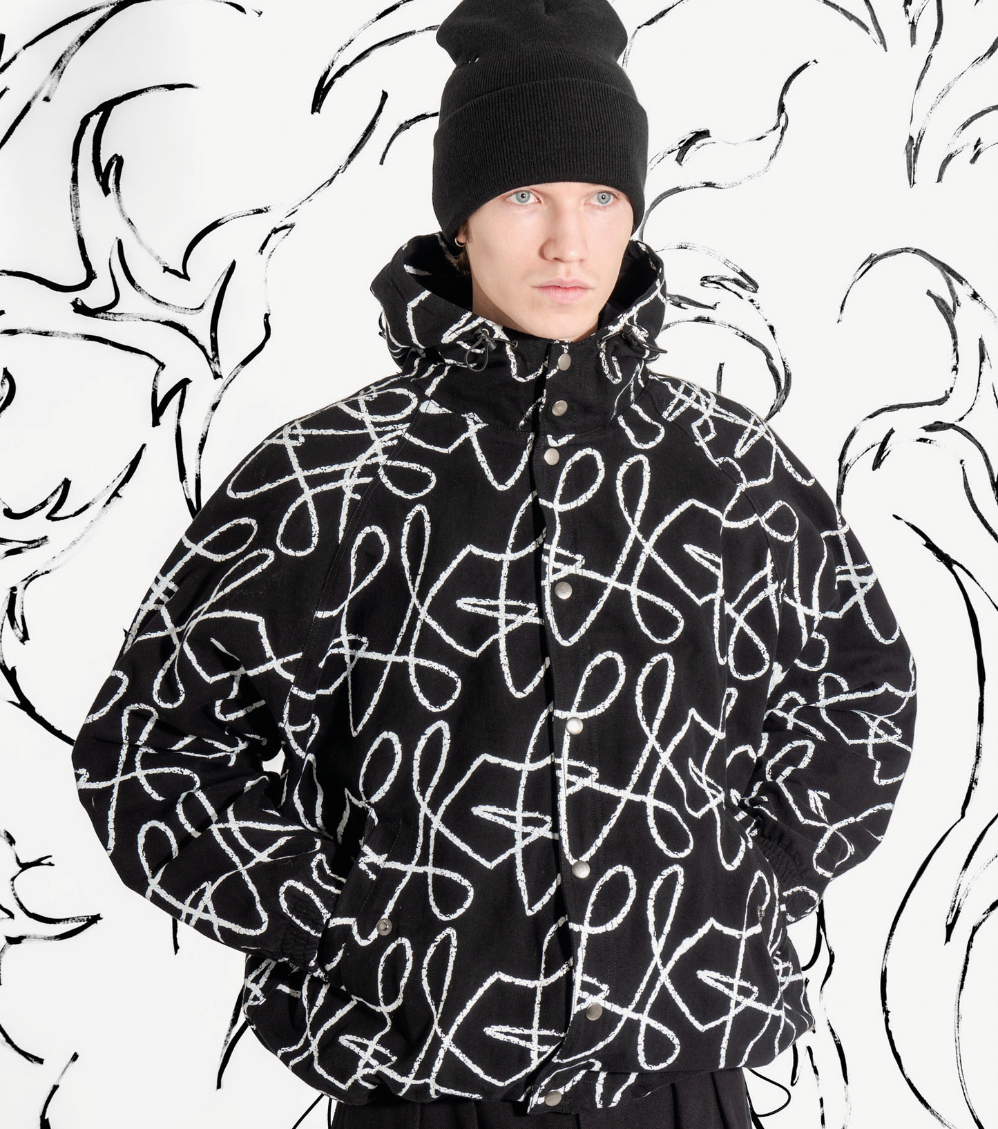 Boxy Doodle Jacket - Black
