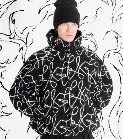 Boxy Doodle Jacket - Black