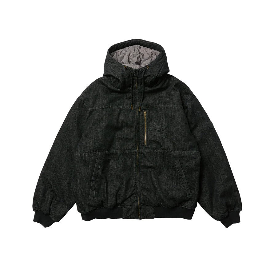 EYE FIRE DENIM PUFF JACKET - BLACK