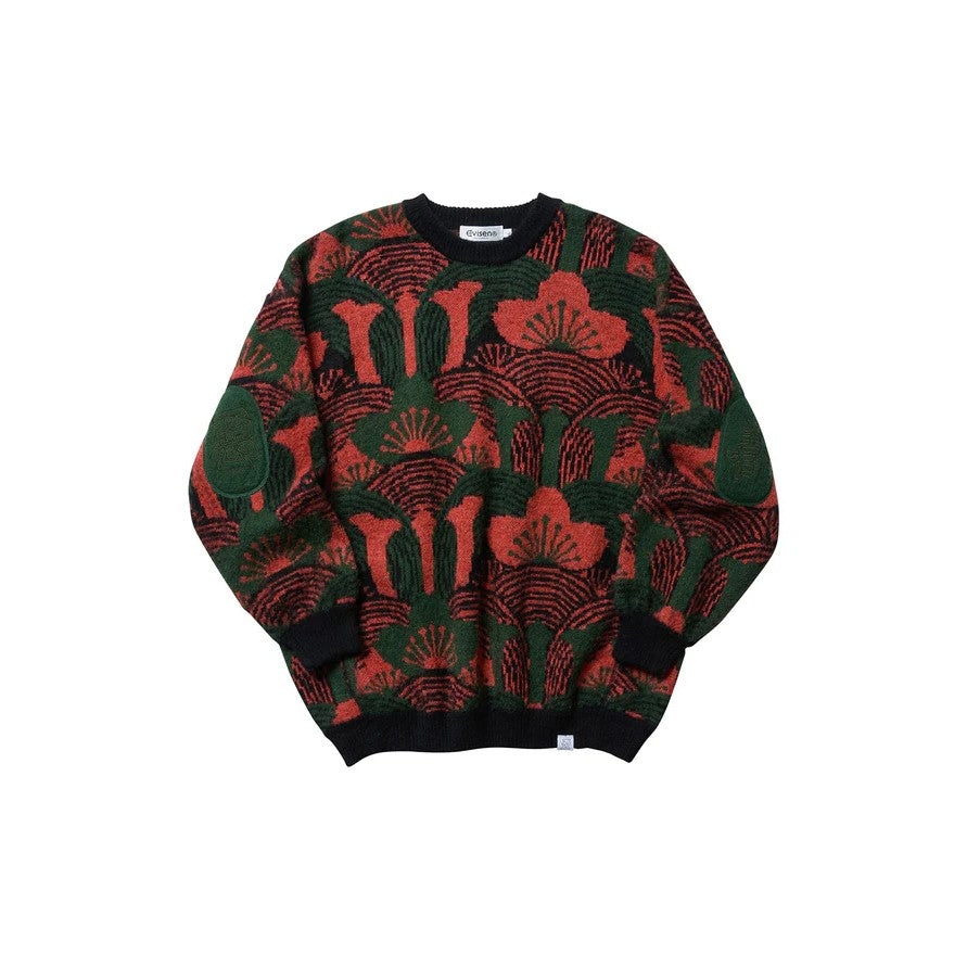 KABUTO MOHAIR CREW KNIT - ORANGE / GREEN