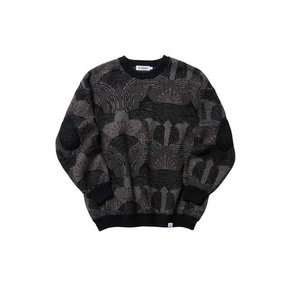 KABUTO MOHAIR CREW KNIT - BLACK / GREY