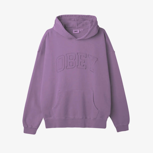 OBEY PIGMENT COLLEGIATE EXTRAHEAVY PULLOVER DEWBERRY