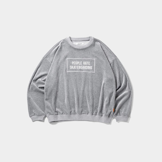 TIGHTBOOTH PEOPLE HATE SKATE VELOUR L/S GREY