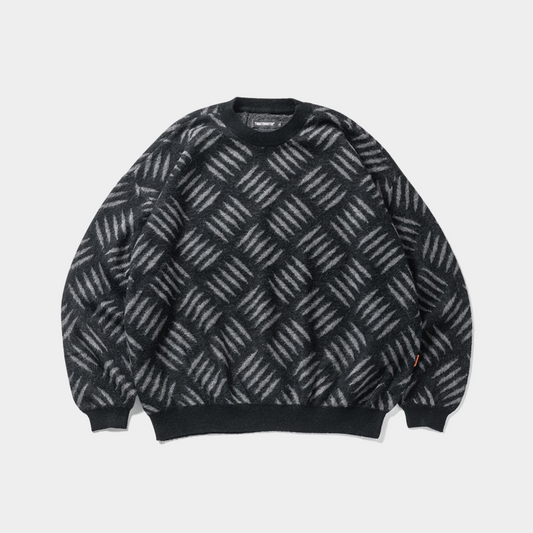 TIGHTBOOTH CHECKER PLATE MOHAIR SWEATER BLACK