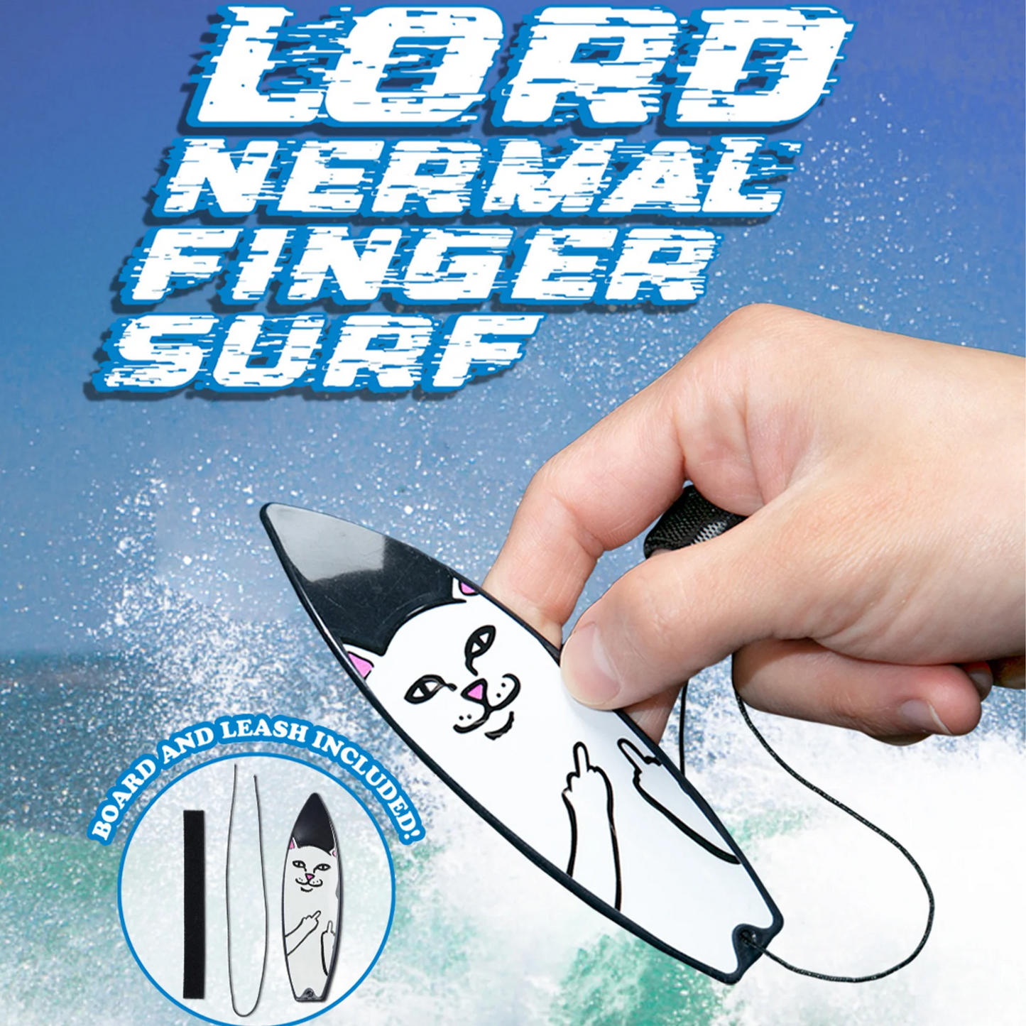 RIPNDIP LORD NERMAL FINGER SURFBOARD (BLACK)