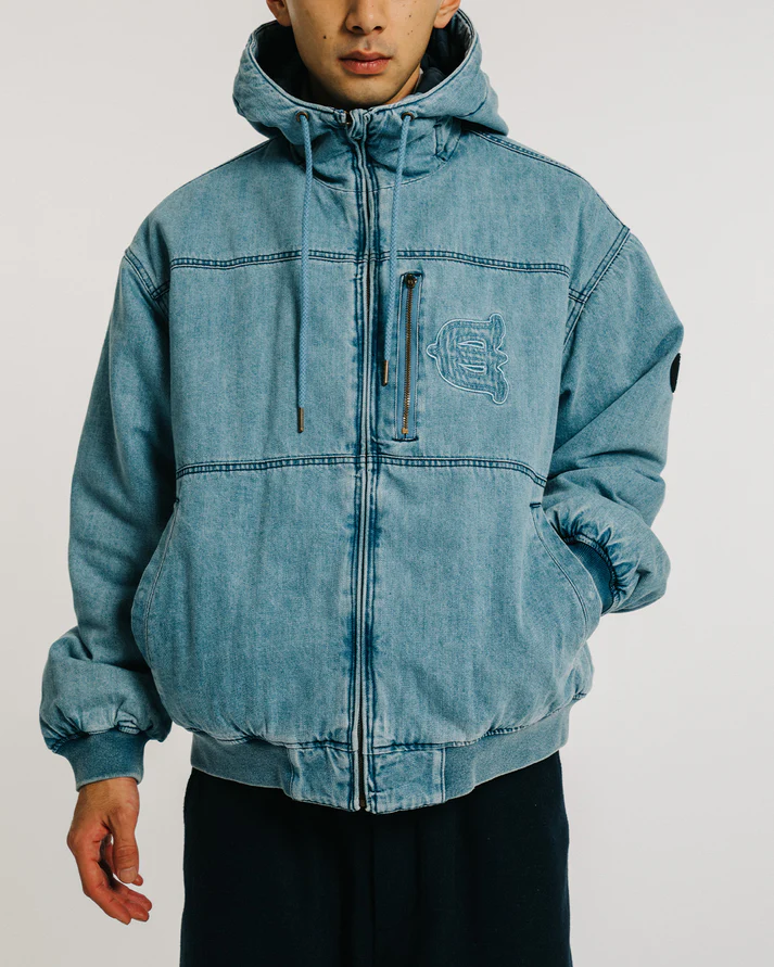 EYE FIRE DENIM PUFF JACKET - BLUE
