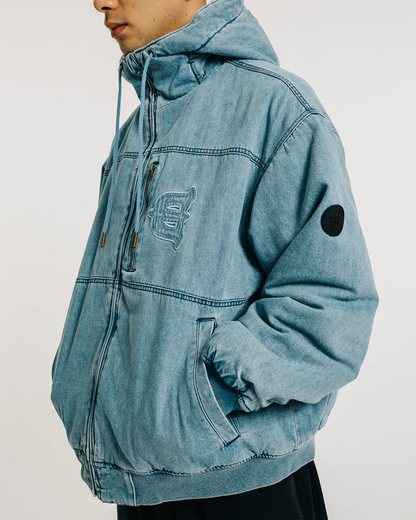 EYE FIRE DENIM PUFF JACKET - BLUE