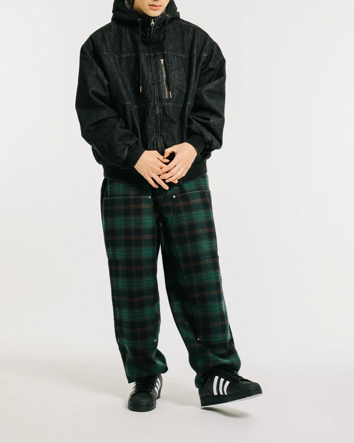 EYE FIRE DENIM PUFF JACKET - BLACK