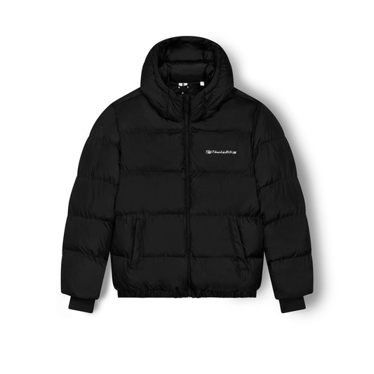 POETIC COLLECTIVE HOODED PUFFER JACKET - BLACK