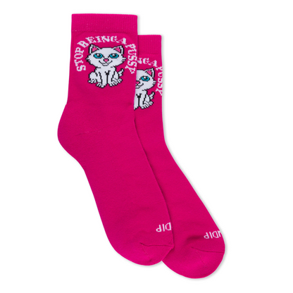 RIPNDIP STOP BEING A PUSSY 2.0 SOCKS (PINK)