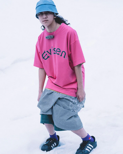 ROUND LOGO TECH TEE - PINK