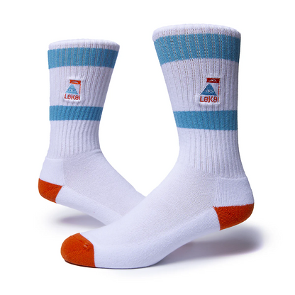 LAKAI X POLER SUMMIT CREW SOCKS WHITE