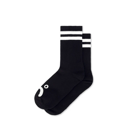 POLAR SKATE CO. RIB SOCKS | HAPPY SAD - BLACK