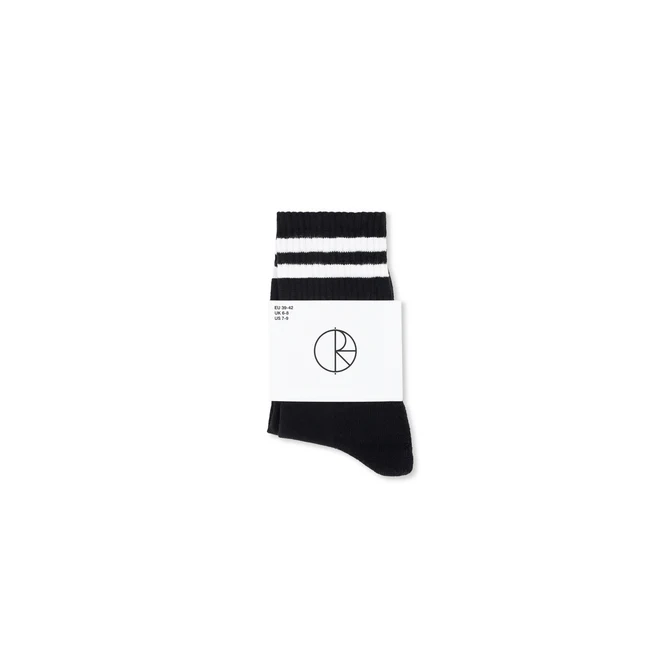 POLAR SKATE CO. RIB SOCKS | HAPPY SAD - BLACK