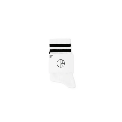 POLAR SKATE CO. RIB SOCKS | HAPPY SAD - WHITE