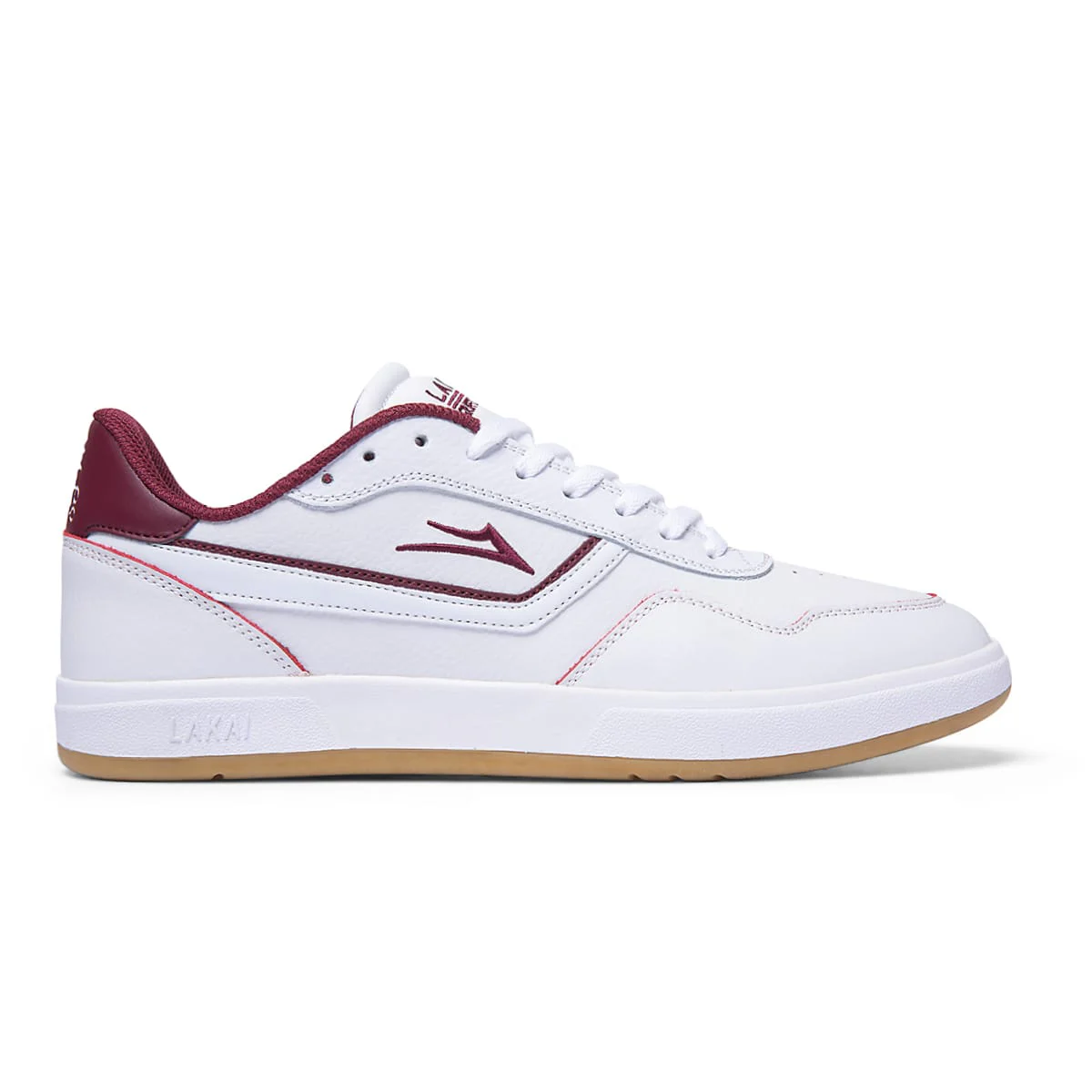 LAKAI TERRACE WHITE/BURGUNDY  LEATHER