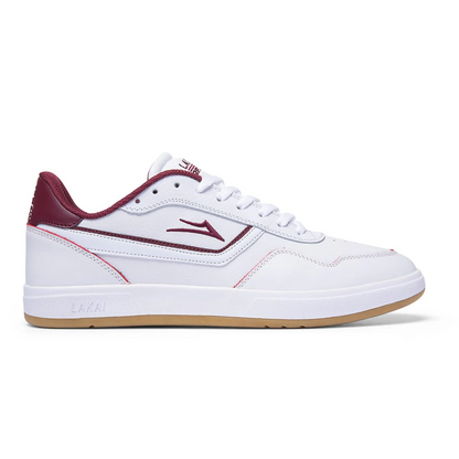 LAKAI TERRACE WHITE/BURGUNDY  LEATHER