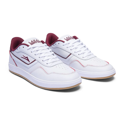 LAKAI TERRACE WHITE/BURGUNDY  LEATHER