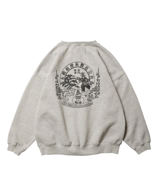 EVISEN EMBLEM CREW SWEAT HEATHER GREY