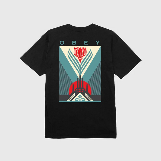 OBEY GREEN POWER FACTORY TEE BLACK